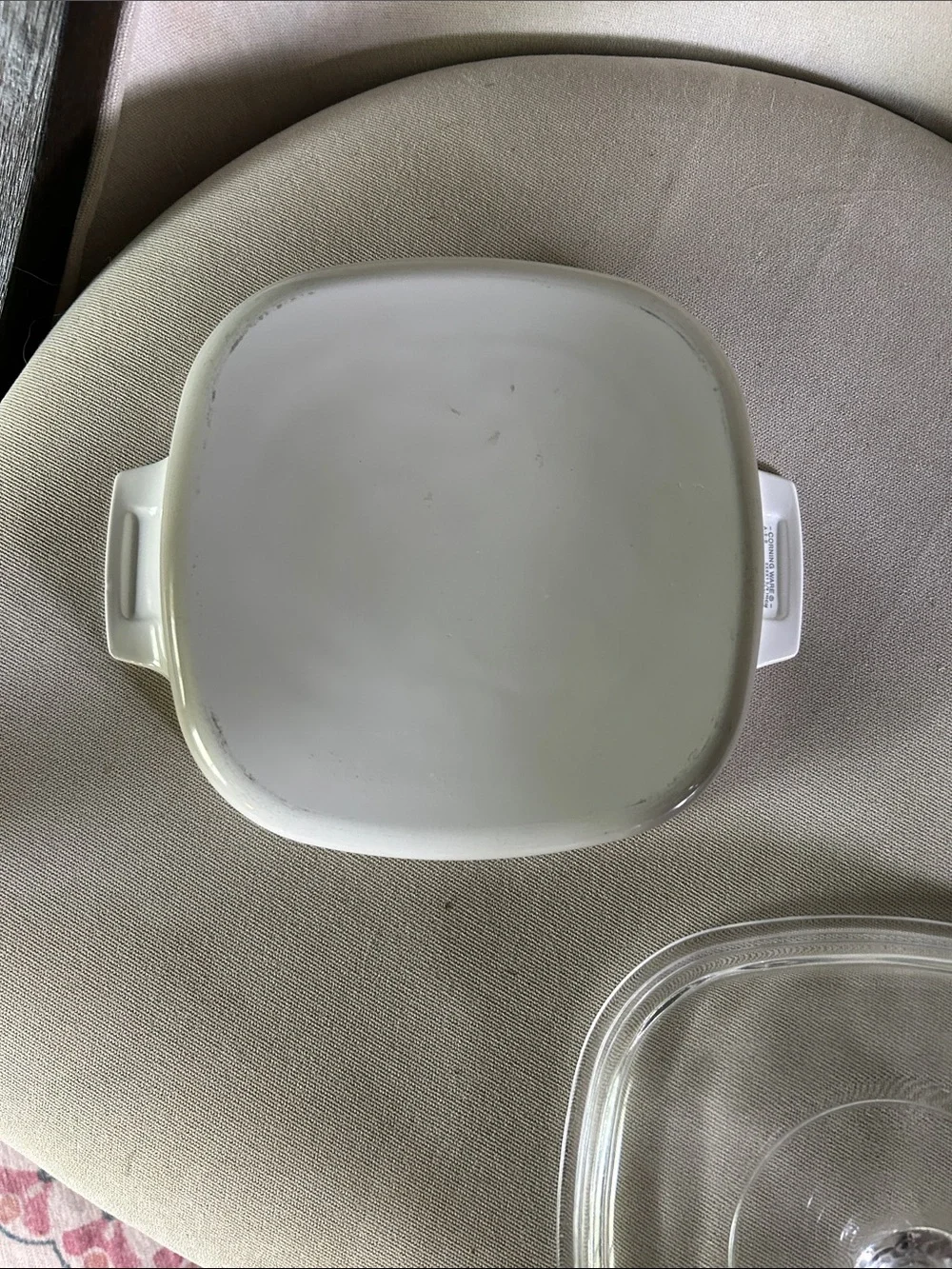 Corningware White Floral & Fruit Covered Casserole with Glass Lid